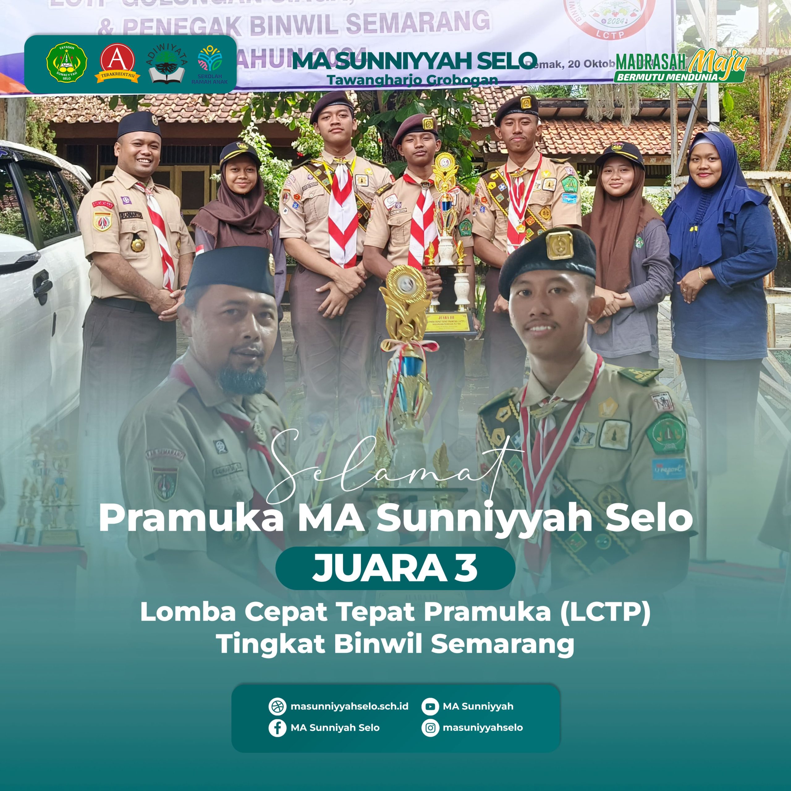 Pramuka MA Sunniyyah Raih Juara 3 di Lomba Cepat Tepat Pramuka Tingkat Binwil Semarang