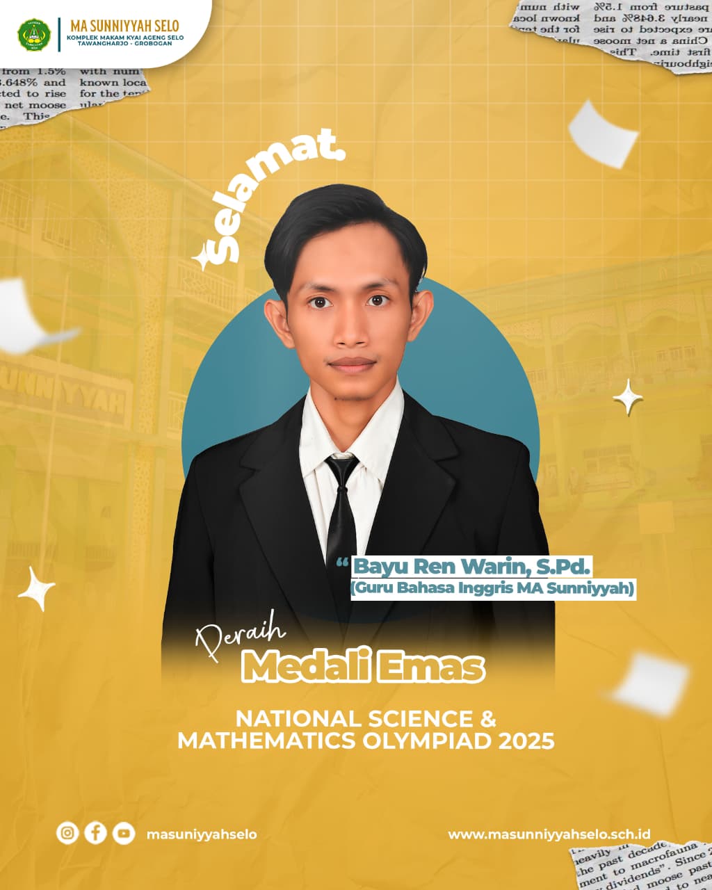 Guru MA Sunniyyah Raih Medali Emas di Ajang National Science & Mathematics Olympiad 2025