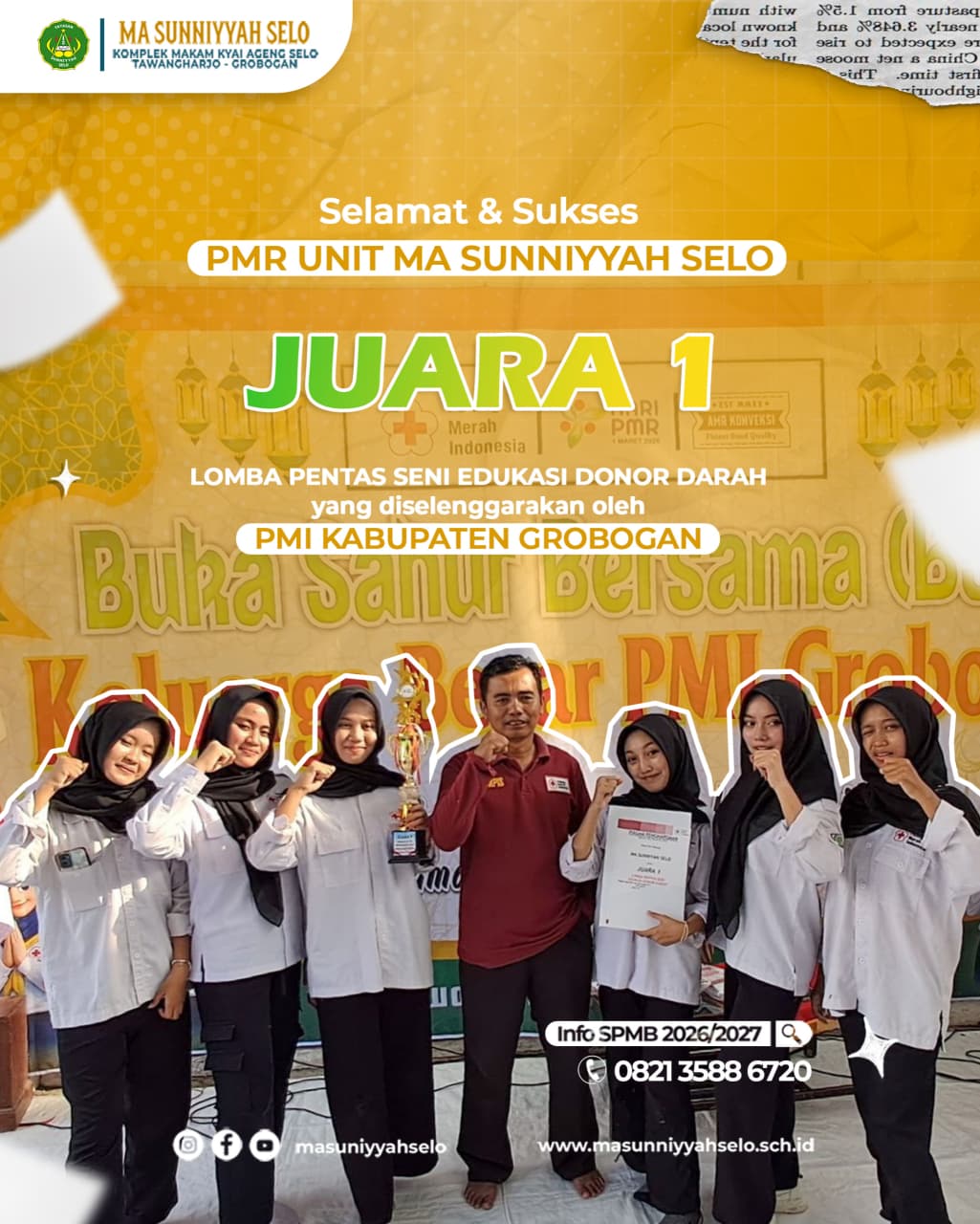 PMR Unit MA Sunniyyah Selo Raih Juara 1 Lomba Pentas Seni Edukasi Donor Darah